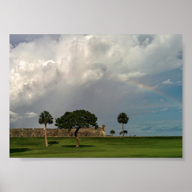 Ranbow over Castillo de San Marcos Poster (Front)