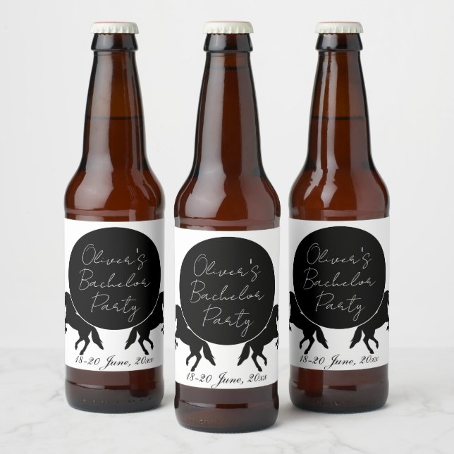 Ranch and Rides Themed Bachelor Party Beer Bottle Label (Bottles)