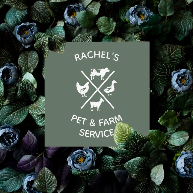 Ranch Care Farm Pet Sitting Service Square Business Card (Creator Uploaded)