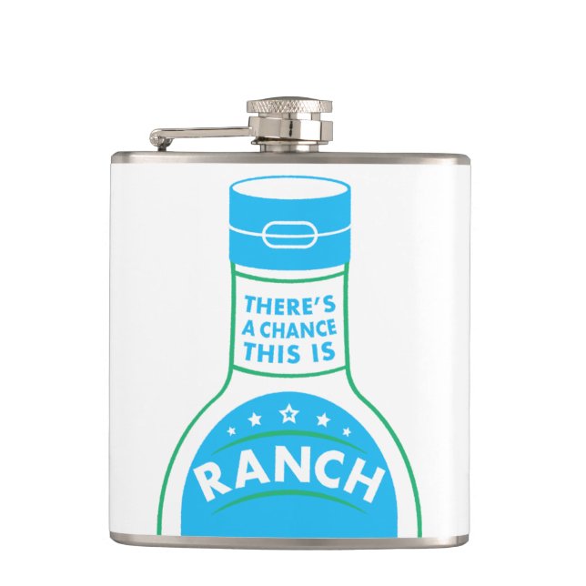 Ranch Dressing Lovers Funny Hip Flask (Front)