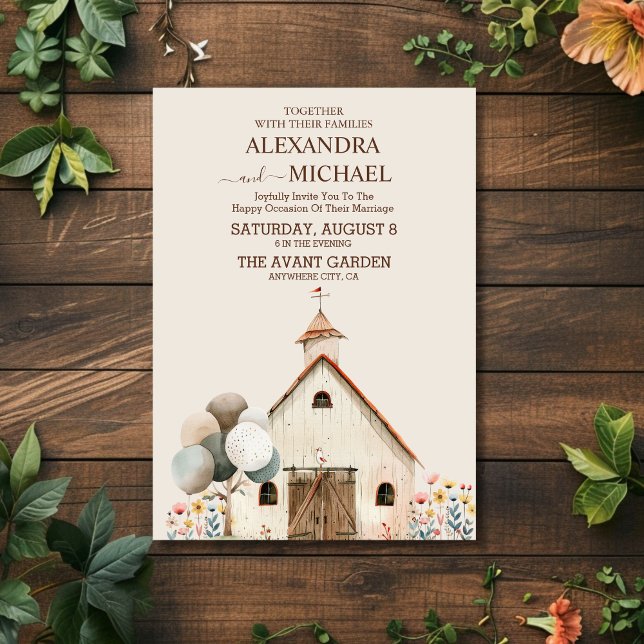 Ranch Farm Barn Wedding Invitation (Creator Uploaded)