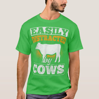Ranch Farmer Farming Animal Easily Distracted By C T-Shirt