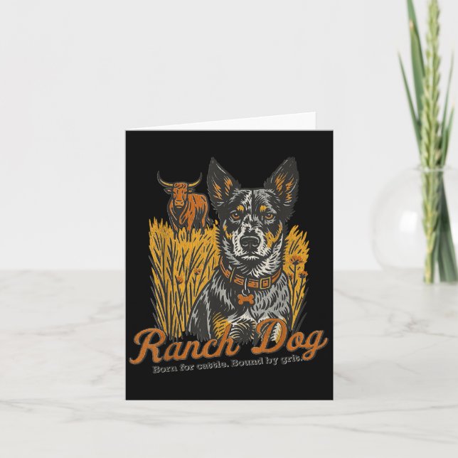 Ranch Herding Dog Cattle Farm Life Western Fall Co Card (Front)