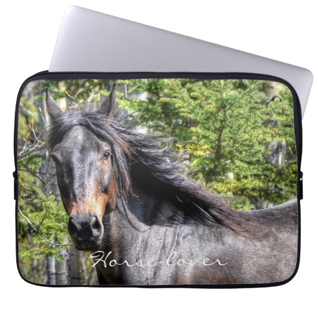 Ranch Horse Theme for Equine-lovers Laptop Sleeve (Front)