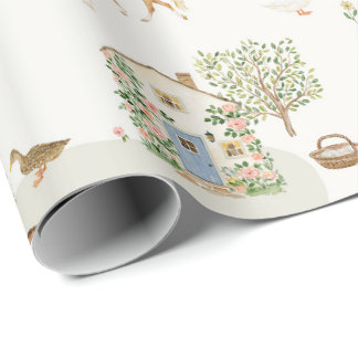 Ranch house Enchanted cottagecore horse farm barn Wrapping Paper