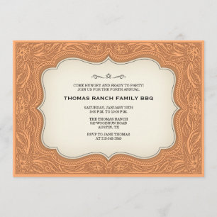 Ranch Style Light Brown Western Invitations