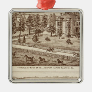 Ranches, Hanford, Cal Metal Tree Decoration