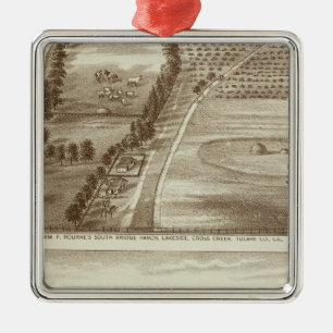 Ranches, Tulare Co, Cal Metal Tree Decoration