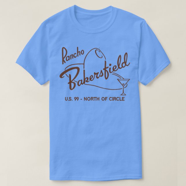Rancho Bakersfield Retro Defunct Motel California T-Shirt (Design Front)