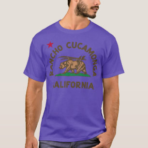 Rancho Cucamonga California Beach Flag Bear Surf C T-Shirt