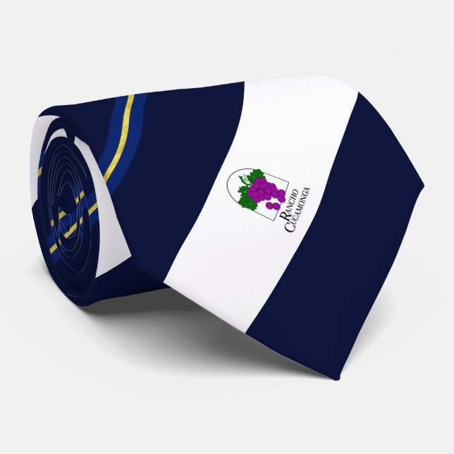 Rancho Cucamonga (California) city flag Neck Tie (Rolled)