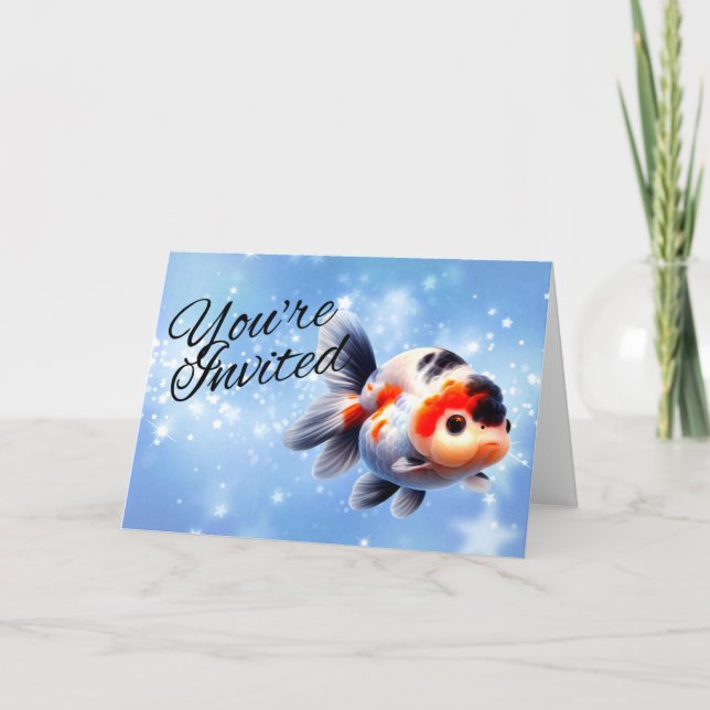 Ranchu Goldfish Fancy Goldfish Aquarium Invitation (Front)