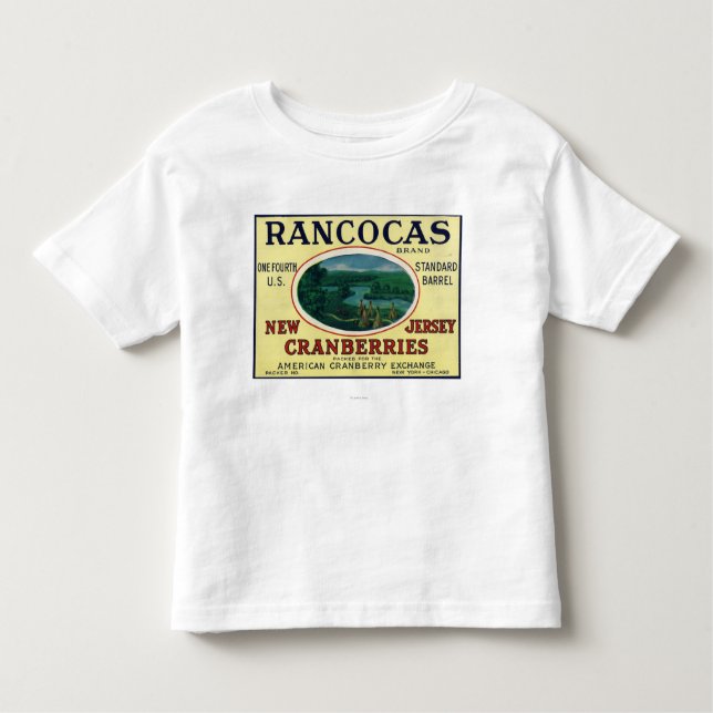 Rancocas Brand Cranberry Label Toddler T-Shirt (Front)