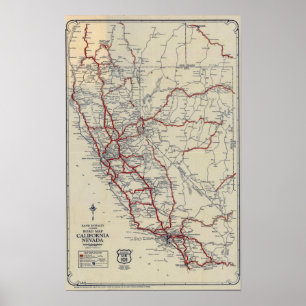 Rand McNally Junior Road Map California and Nevada Poster