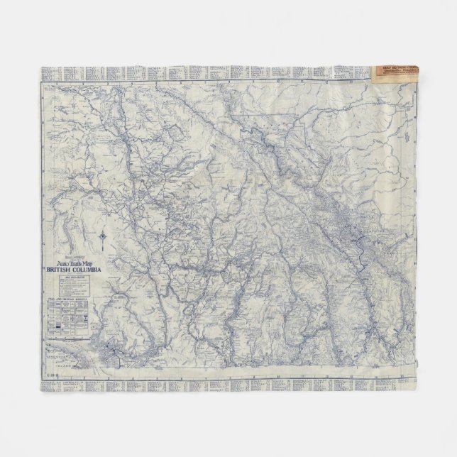 Rand McNally Official 1925 Auto Trails Map 2 Fleece Blanket (Front (Horizontal))