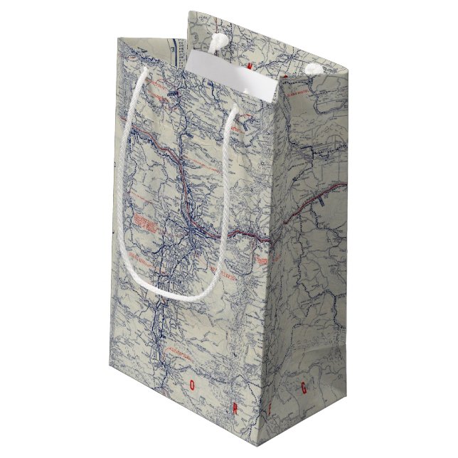 Rand McNally Official 1925 Auto Trails Map Small Gift Bag (Back Angled)