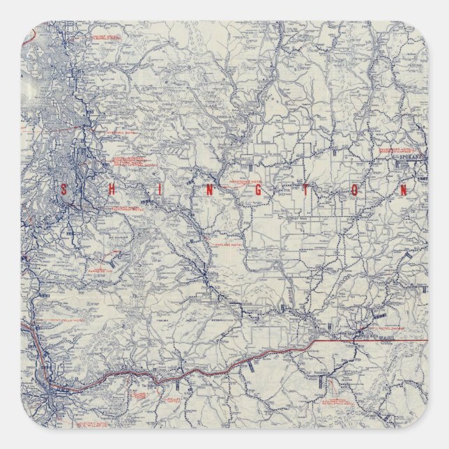 Rand McNally Official 1925 Auto Trails Map Square Sticker (Front)