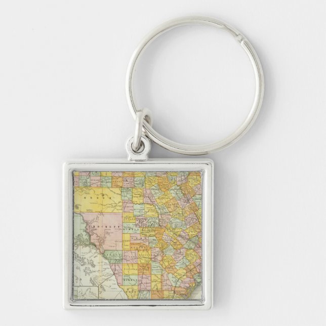 Rand McNally Railroad And County Map Of Texas Key Ring (Front)
