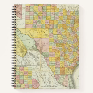 Rand McNally Railroad And County Map Of Texas Notebook