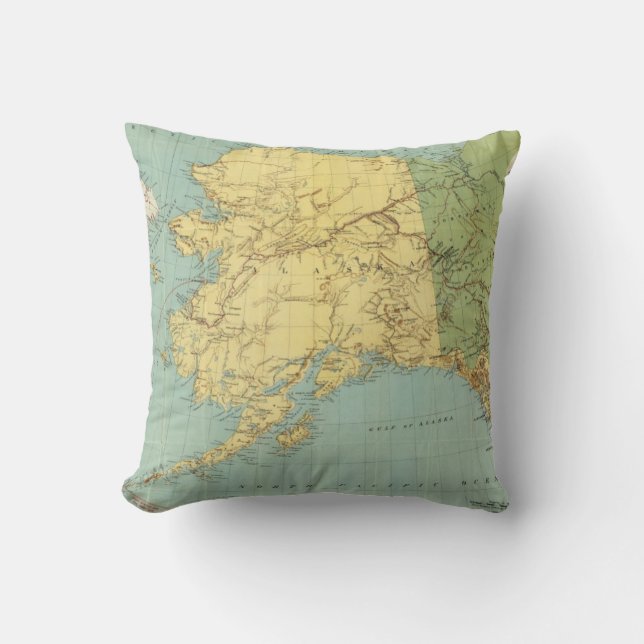 Rand McNally's Map Of Alaska Cushion (Front)