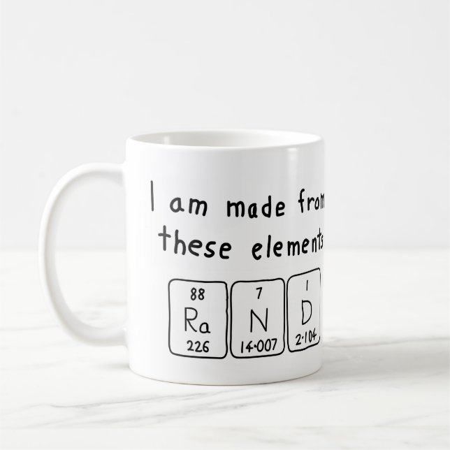 Rand periodic table name mug (Left)