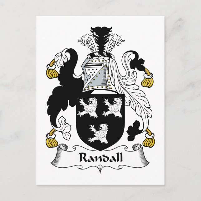 Randall Family Crest Postcard (Front)