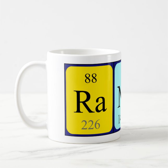 Randi periodic table name mug (Left)