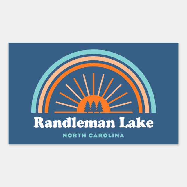 Randleman Lake North Carolina Rainbow Rectangular Sticker (Front)