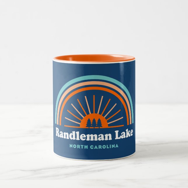 Randleman Lake North Carolina Rainbow Two-Tone Coffee Mug (Center)
