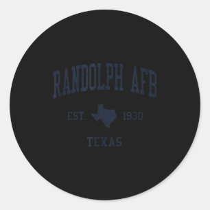 Randolph Afb Tx Jn1 Vintage Athletic Blue Design  Classic Round Sticker