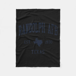 Randolph Afb Tx Jn1 Vintage Athletic Blue Design  Fleece Blanket