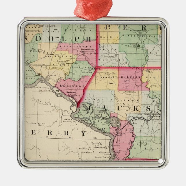 Randolph, Perry, Jackson counties Metal Tree Decoration (Front)