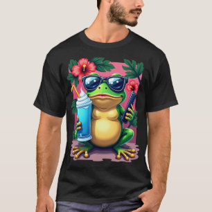 Random A Ahh Frog Energy Y2k Tropical Retro Frog V T-Shirt