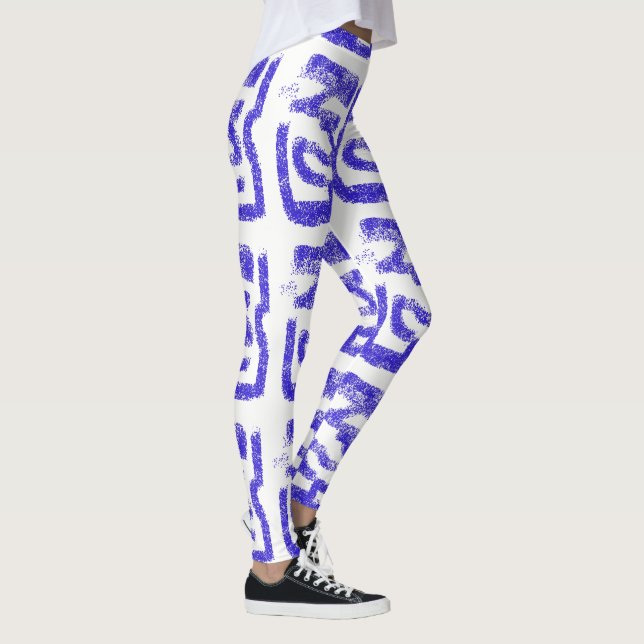 random abstract Thunder_Cove blue on any colour Leggings (Right)