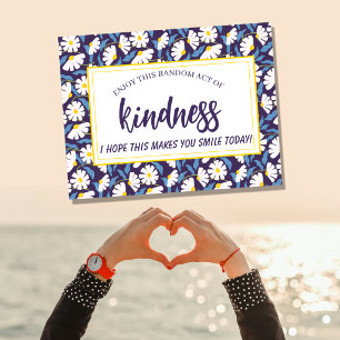 Random Act of Kindness Blue & White Floral Postcard