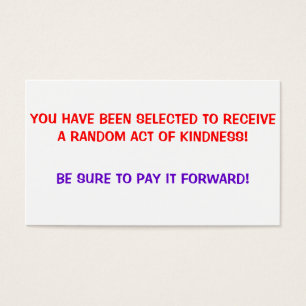 Random Act of Kindness, Pay it forward Cards