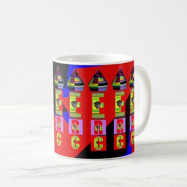 Random Alphabet Pen Pattern  Coffee Mug (Front Right)