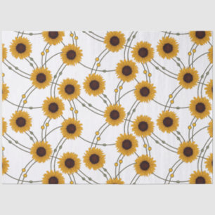 Random Art Nouveau Sunflowers Retro Floral Yellow Tissue Paper