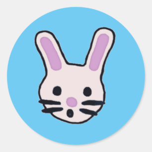 Random Bunny Faces Classic Round Sticker