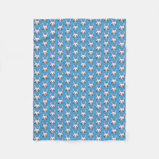Random Bunny Faces Fleece Blanket (Front)