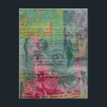 Random Collage of  Vintage Faces Postcard<br><div class="desc">A random collage of vintage faces from a magazine from 1968 with other various vintage textbook papers collaged into the design</div>