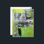 Random Collage Vintage Faces Postcard<br><div class="desc">A mixed media collage made and photographed by Angelandspot in the year 2026 with a selection of black and white vintage random faces from a magazine from 1968.</div>