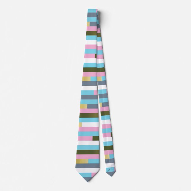Random color stripes pattern tie (Front)