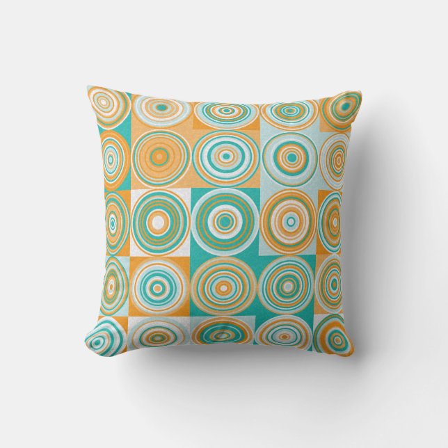 Random Coloured Circles: Artistic Background. Cushion (Front)