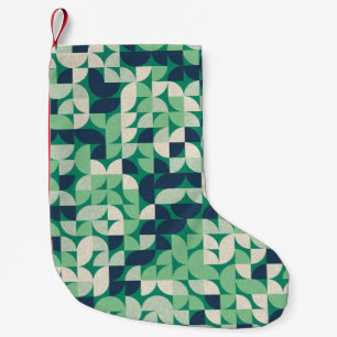 Random coloured quarter circles, generative. small christmas stocking