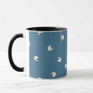 Random Cute Kawaii Skull Dots pale blue Mug
