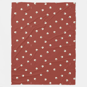Random Cute Kawaii Skull Dots red Fleece Blanket