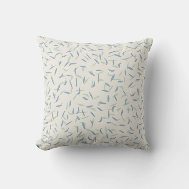 Random Flecks, Specks, Sage Green, Dusty Blue  Cushion (Front)