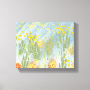 Random Flowers Stretched Canvas Print