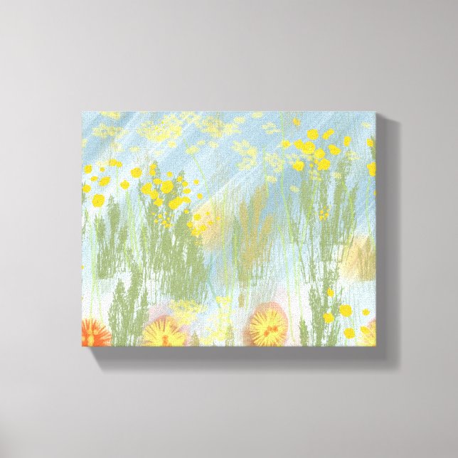 Random Flowers Stretched Canvas Print (Front)
